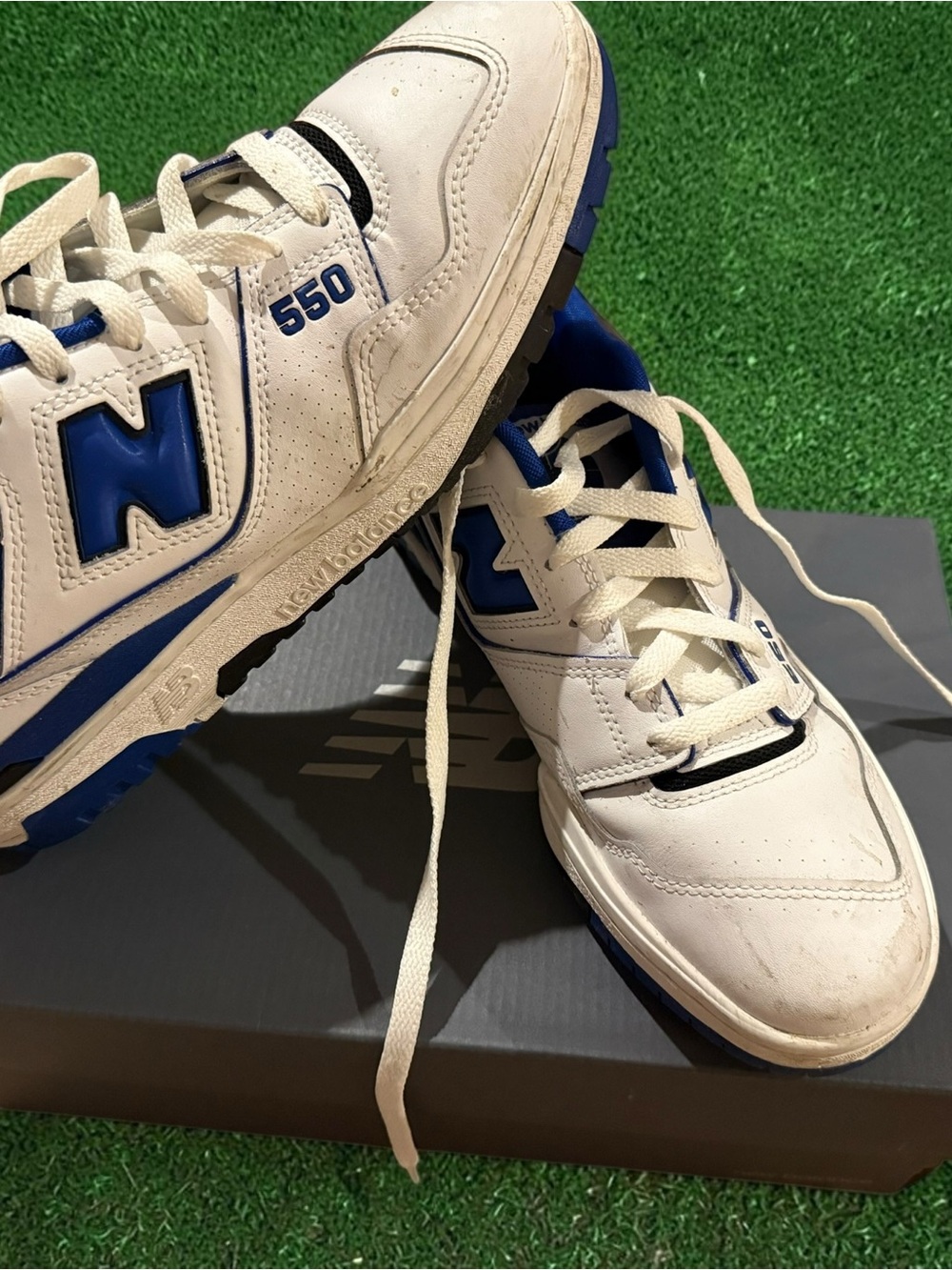 New Balance White and Blue 550 Men's Sneakers